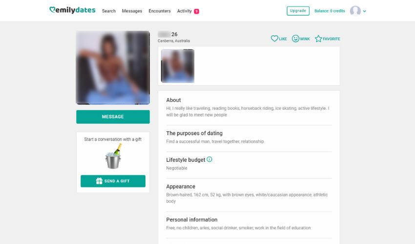 EmilyDates profile example