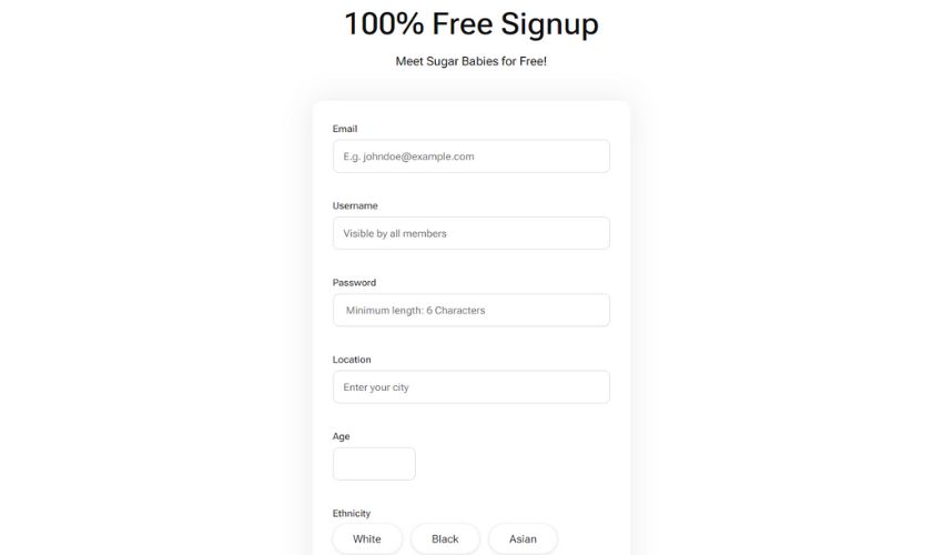 Sign Up on sugardaddy com