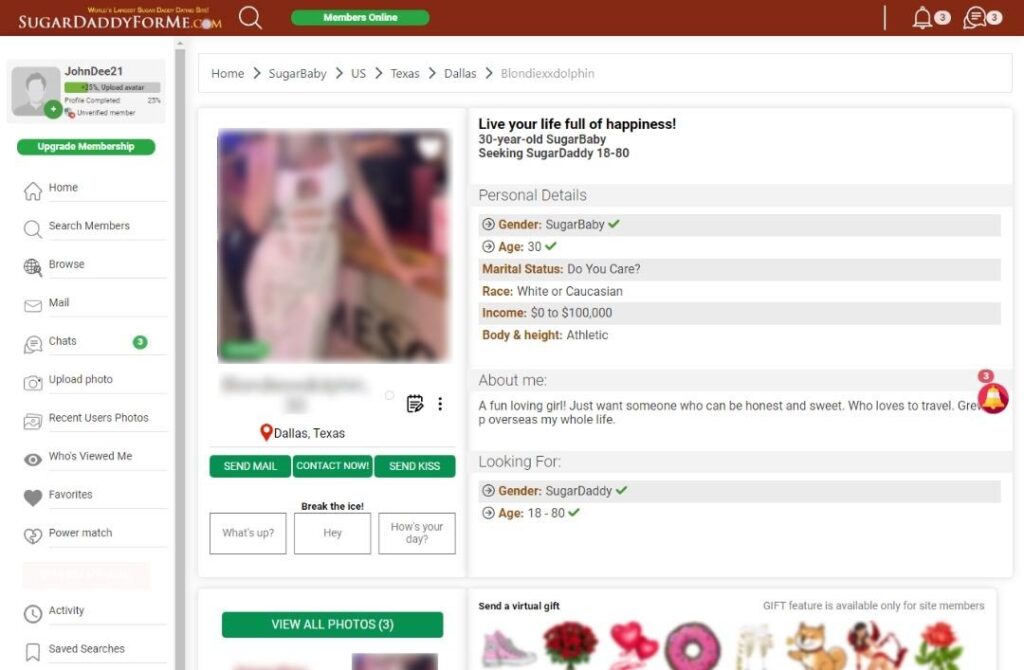 SugarDaddyForMe profile example