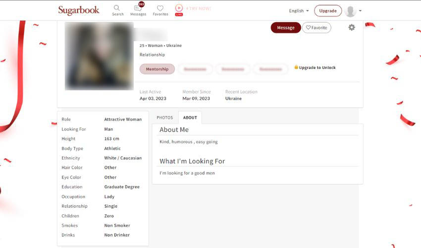 SugarBook profile